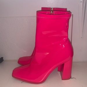 Vibrant Pink Heeled Boots